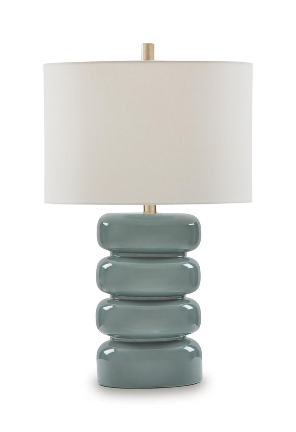 Clayard - Ceramic Table Lamp - Gray Blue