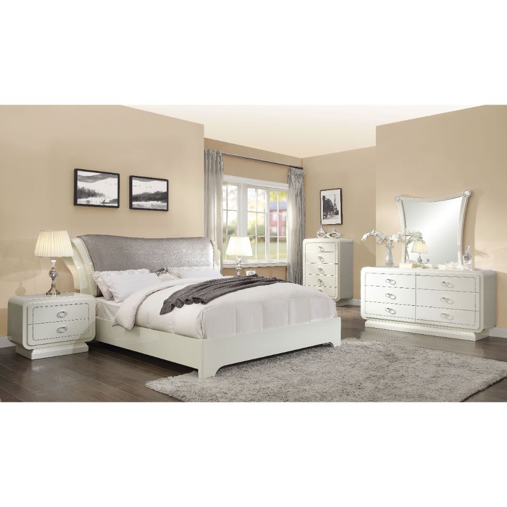 Bellagio - Bed White High Gloss