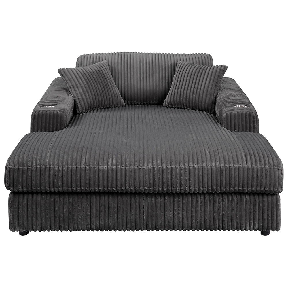Hilde - Chaise With 2 Pillows Gray