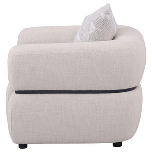 Jeanette - Fabric Upholstered Round Arm Accent Chair - Beige