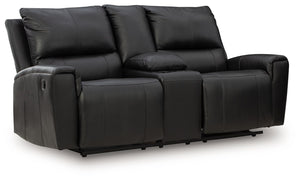 Glossmore - Reclining Loveseat With Console - Black