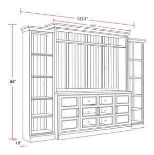 Shoreham - 4 Piece Entertainment Wall - Effortless White