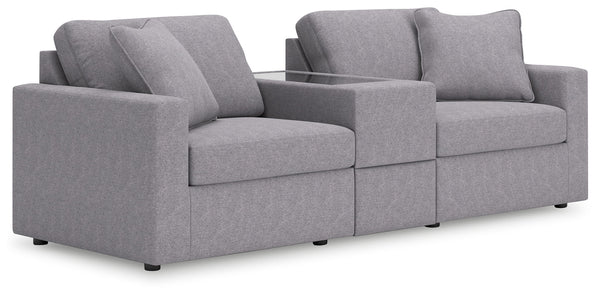 Modmax - Granite - Sectional Gray 3 Pc. Sectional With Storage Console