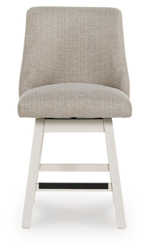 Robbinsdale - Upholstered Swivel Curved Back Barstool (Set of 2) - Antique White