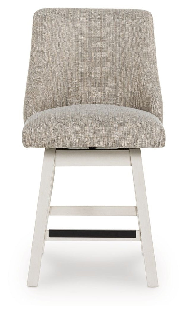 Robbinsdale - Upholstered Swivel Curved Back Barstool (Set of 2) - Antique White