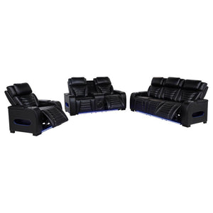 Zuma - Faux Leather Dual Power LED Sofa Set
