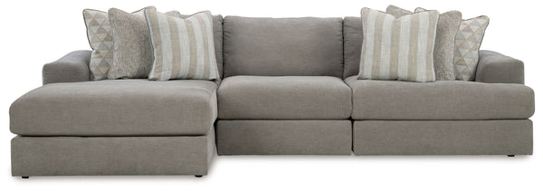 Avaliyah - Sectional Dark Gray 3 Pc. Left Arm Facing Corner Chaise Sectional