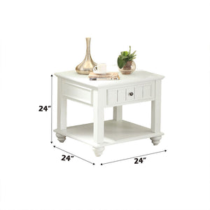Natesa - End Table - White Washed