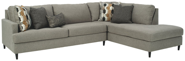 Santasia - Sectional Dark Gray 2 Pc. Right Arm Facing Chaise Sectional