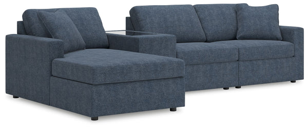 Modmax - Ink - Sectional Blue 4 Pc. Sectional With Laf Corner Chaise And Storage Console