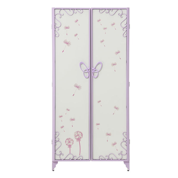 Priya II - Wardrobe - White & Light Synthetic Leather Rple