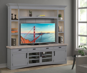 Americana Modern - TV Console with Hutch, Backpanel and LED Lights