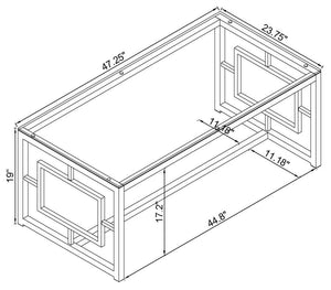 Merced - Rectangular Glass Top Coffee Table - Nickel