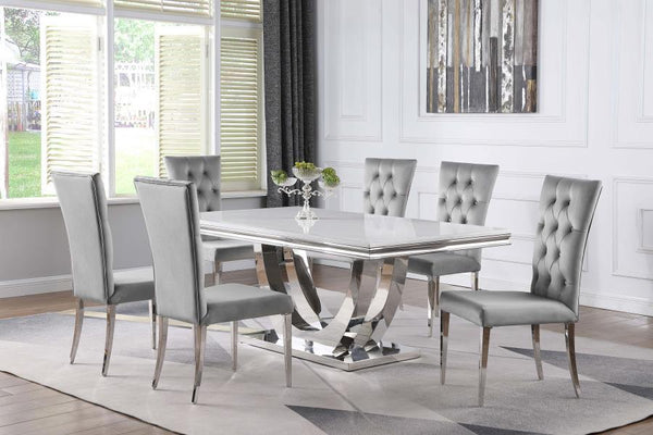 Kerwin - Rectangular Dining Table Set Gray 7 Pc. Table, 6 Chairs