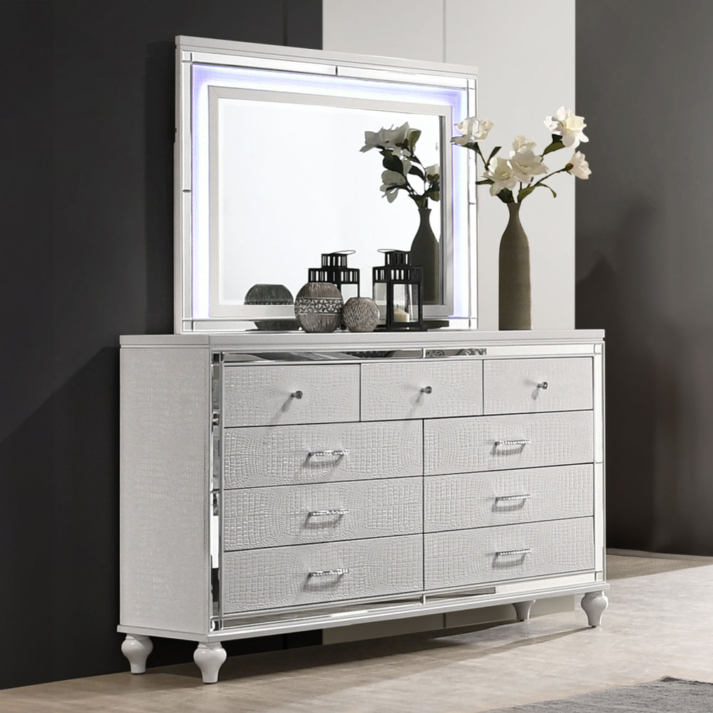 Valentino - 2 Piece Dresser & Mirror Gray
