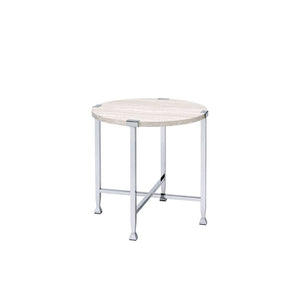 Brecon - Table White Oak & Chrome End Tables
