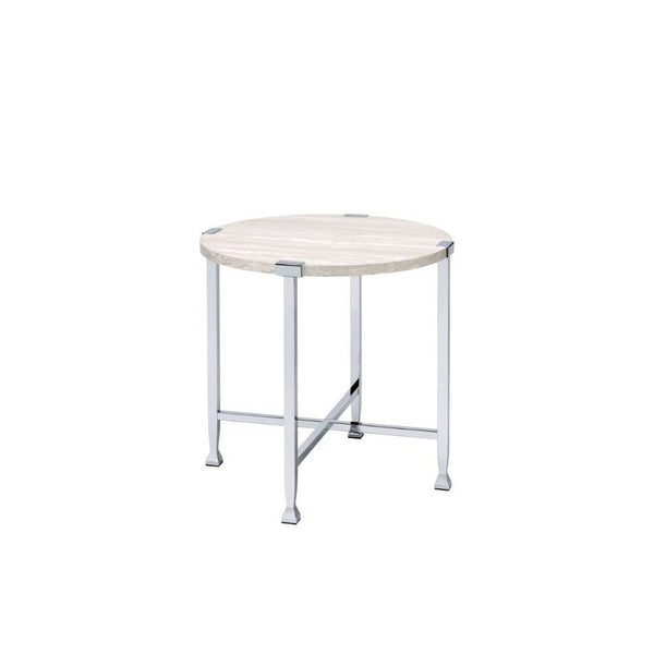 Brecon - Table White Oak & Chrome End Tables