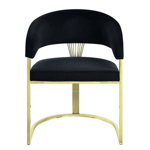 Fallon - Side Chair - Black Velvet & Mirrored Gold