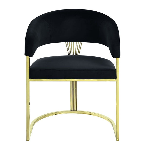 Fallon - Side Chair - Black Velvet & Mirrored Gold