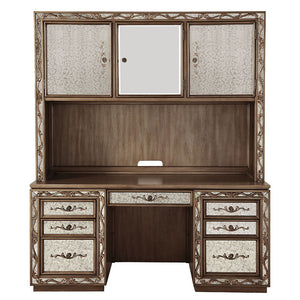 Orianne - Executive Computer Desk With Hutch - Antique Gold