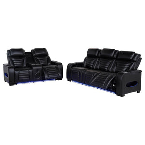 Zuma - Faux Leather Dual Power LED Sofa Set