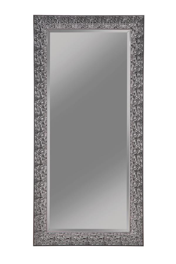 Rollins - Rectangular Floor Mirror Pearl Silver