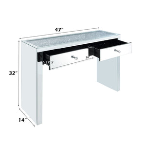 Noralie - 32"H Console Table - Mirrored & Faux Diamonds