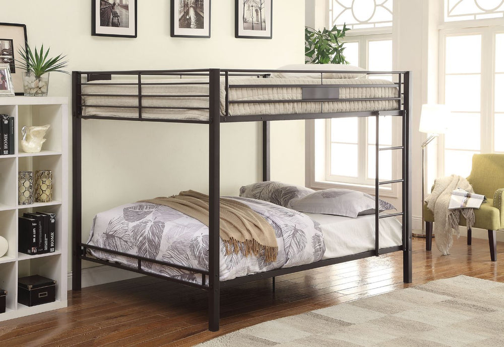 Kaleb - Queen Over Queen Bunk Bed - Sandy Black