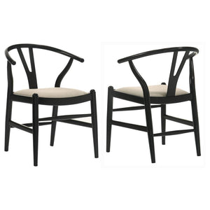 Crestmont - Wood Wishbone Dining Side Chair (Set of 2) - Black