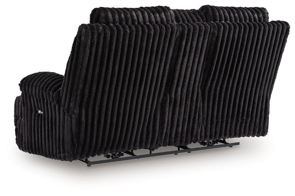 Rhine Falls - Double Reclining Power Loveseat With Console - Onyx