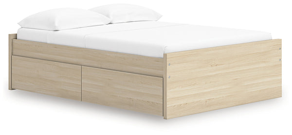 Onita - Platform Bed Light Brown Full 2 Side Storage