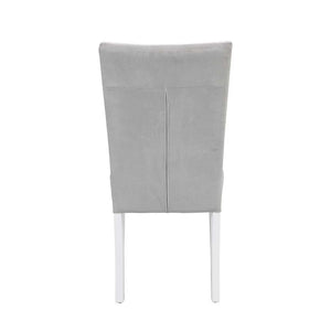 Elizaveta - Side Chair (Set of 2) - Gray Velvet &White High Gloss