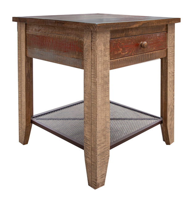 Antique - End Table With 1 Drawer - Multicolor