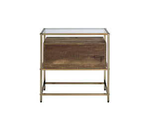 Knave - Accent Table - Walnut & Champagne Finish