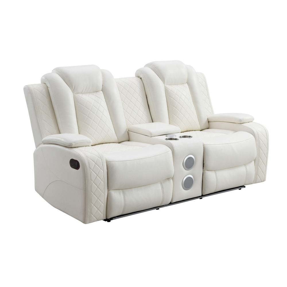 Orion II - Console Loveseat With Dual Recliners Black Manual Reclining