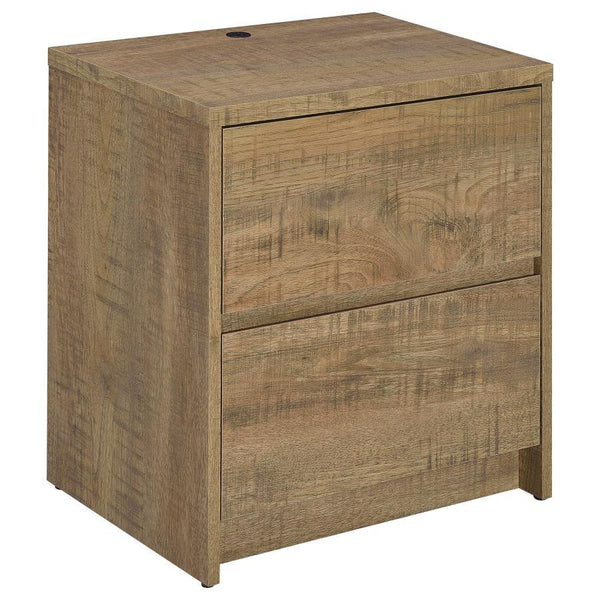 Westpark - 2-Drawer Nightstand LED Lights And USB Light Brown