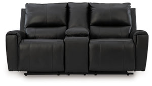 Glossmore - Reclining Loveseat With Console - Black