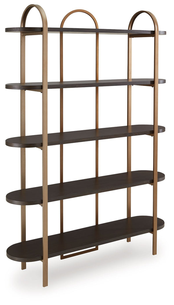 Brentmour - Bookcase - Brown / Gold Finish