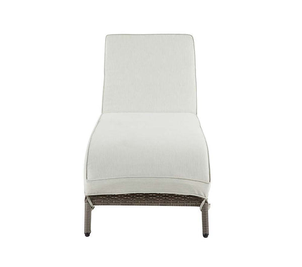 Salena - 13" Patio Sun Lounge - Beige Fabric & Gray