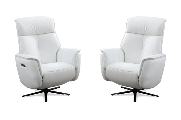Tripp - Power Swivel Recliner White 2 Pieces