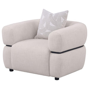 Jeanette - Fabric Upholstered Round Arm Accent Chair - Beige