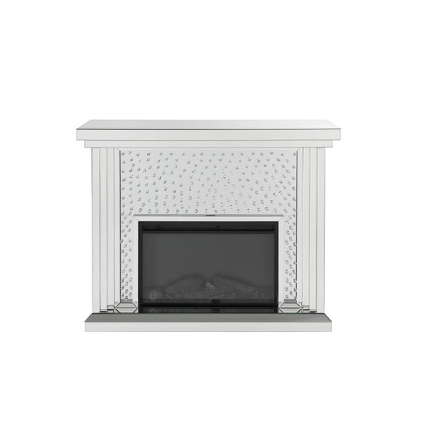 Nysa - 40" Fireplace - Mirrored & Faux Crystals