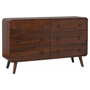 Robyn - 6-Drawer Bedroom Dresser Dark Brown