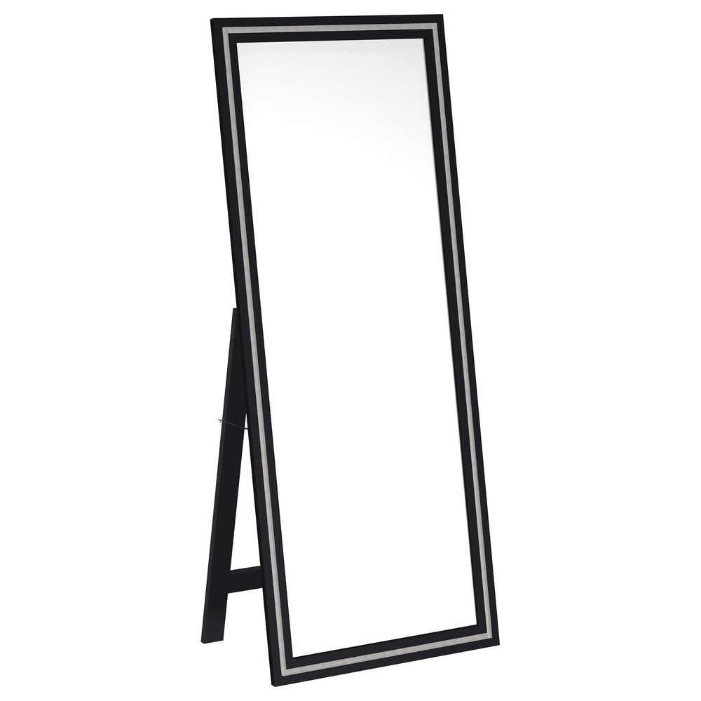 Windrose - Tempered LED Standing Mirror Black