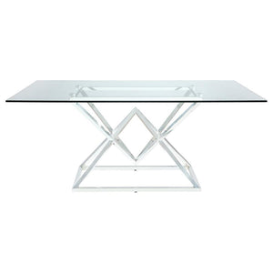 Beaufort - Rectangular Glass Top Dining Table - Chrome