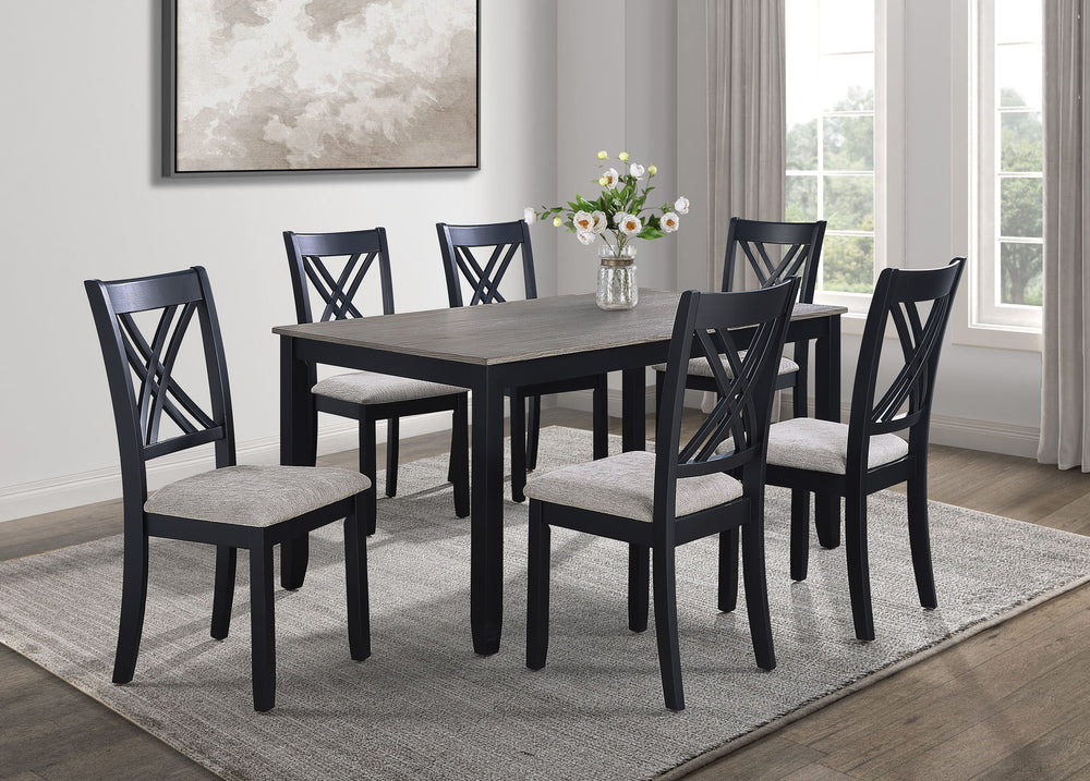 Eloise - 7 Piece Dinette Set - Charcoal / Gray