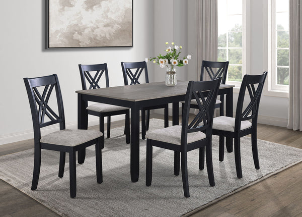 Eloise - 7 Piece Dinette Set - Charcoal / Gray