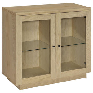 Tilbury - 2-Door Glass Front Accent Display Cabinet - Light Oak