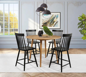 Andrews - Round Counter Dining Set Black 5 Pc. Table, 4 Chairs
