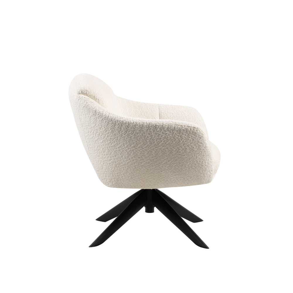 Fleming - Boucle Swivel Lounge Chair White 1 Piece